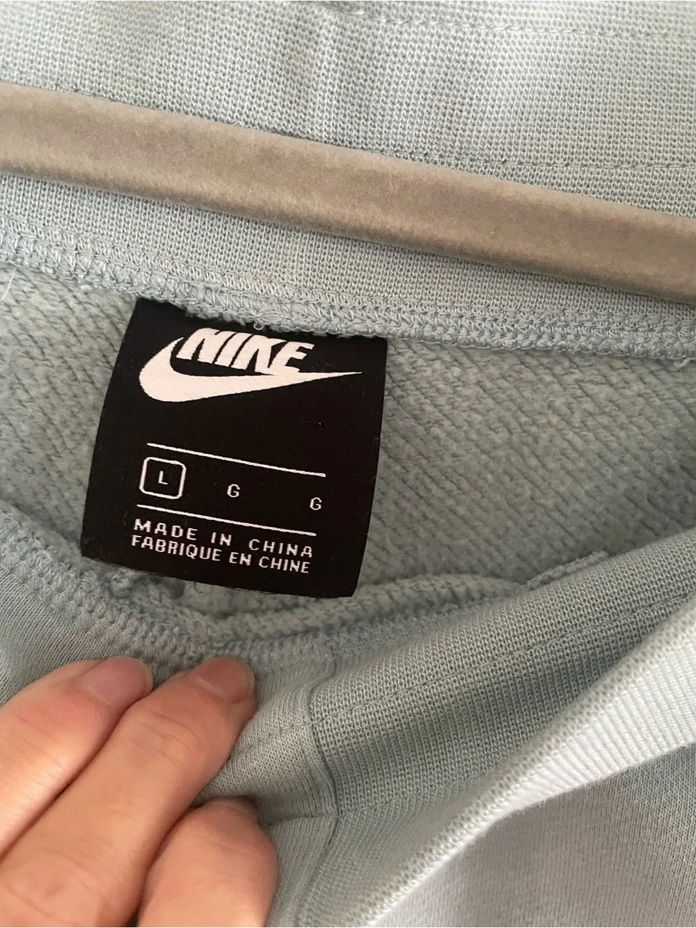 Nike Air Sage/Light Blue Colorblock Fleece Joggers Size L Women’s (230)